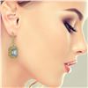 Image 3 : 11.32 ctw Aquamarine & Diamond Victorian Earrings 14K Yellow Gold