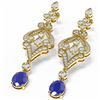 Image 3 : 11.15 ctw Sapphire & Diamond Earrings 18K Yellow Gold