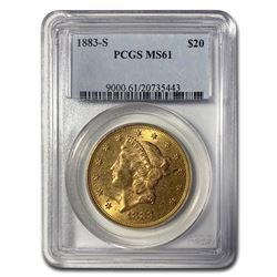 1883-S $20 Liberty Gold Double Eagle MS-61 PCGS