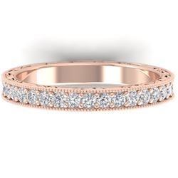 1 ctw Certified VS/SI Diamond Art Deco Eternity Ring 14k Rose Gold