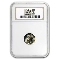 1943-D Mercury Dime MS-67 NGC (FB)