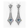 Image 1 : 3.4 ctw Intense Blue Diamond Earrings 18K White Gold