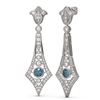 Image 2 : 3.4 ctw Intense Blue Diamond Earrings 18K White Gold