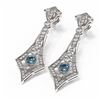 Image 3 : 3.4 ctw Intense Blue Diamond Earrings 18K White Gold