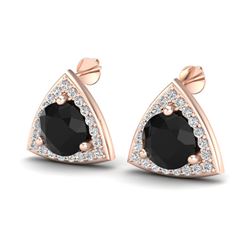 3.50 ctw Micro Pave Halo VS/SI Diamond Stud Earrings 14k Rose Gold
