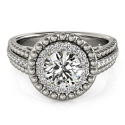 1.15 ctw Certified VS/SI Diamond Halo Ring 14k White Gold