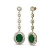 Image 2 : 18.83 ctw Emerald & Diamond Earrings 18K Yellow Gold