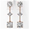 Image 2 : 1.85 ctw Cushion Cut Diamond Designer Earrings 18K Rose Gold
