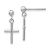 Image 1 : 14k White Gold Cross Post Drop Earrings - 40 mm