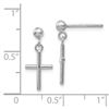Image 2 : 14k White Gold Cross Post Drop Earrings - 40 mm