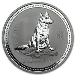 2006 Australia 2 oz Silver Year of the Dog BU