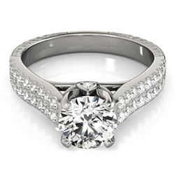 1.61 ctw Certified VS/SI Diamond Pave Ring 18k White Gold