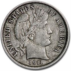 1911-D Barber Dime AU