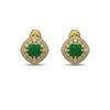 Image 1 : 4.99 ctw Certified Emerald & Diamond Victorian Earrings 14K Yellow Gold
