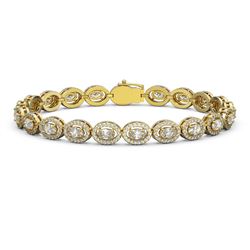 9.49 ctw Oval Cut Diamond Micro Pave Bracelet 18K Yellow Gold