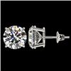 Image 2 : 4 ctw Certified Diamond Solitaire Stud Earrings 10k White Gold