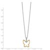 Image 2 : 14k Two-tone Diamond Butterfly Necklace - 18 in.