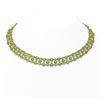 Image 1 : 37.97 ctw Peridot & Diamond Necklace 10K Yellow Gold