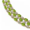 Image 3 : 37.97 ctw Peridot & Diamond Necklace 10K Yellow Gold