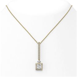 1.6 ctw Princess Cut Diamond Designer Necklace 18K Yellow Gold