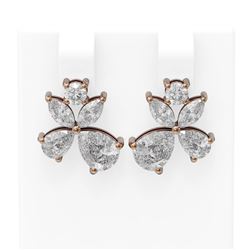 4.68 ctw Diamond Earrings 18K Rose Gold
