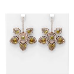 23.32 ctw Canary Citrine Diamond Earrings 18K Rose Gold