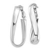 Image 2 : 14k White Gold 5 mm Twisted Oval Omega Back Hoop Earrings