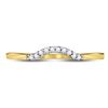 Image 2 : 10kt Yellow Gold Womens Round Diamond Contoured Solitaire Enhancer Wedding Band 1/20 Cttw