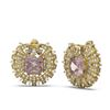 Image 2 : 11.25 ctw Morganite & Diamond Earrings 18K Yellow Gold