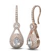 Image 2 : 4.09 ctw Pear Diamond Earrings 18K Rose Gold