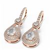 Image 3 : 4.09 ctw Pear Diamond Earrings 18K Rose Gold