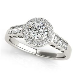 1.3 ctw Certified VS/SI Diamond Halo Ring 18k White Gold