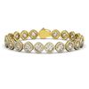 Image 1 : 13.06 ctw Cushion Cut Diamond Micro Pave Bracelet 18K Yellow Gold