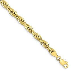 10k Yellow Gold 4.75 mm Semi-Solid Rope Chain - 8 in.