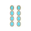 Image 1 : 4.84 ctw Turquoise & Diamond Micro Pave Halo Earrings 10k Yellow Gold