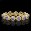 Image 1 : 38.1 ctw Tanzanite & Diamond Victorian Bracelet 14K Yellow Gold