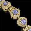 Image 3 : 38.1 ctw Tanzanite & Diamond Victorian Bracelet 14K Yellow Gold