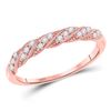 Image 1 : 10kt Rose Gold Womens Round Diamond Stackable Band Ring 1/8 Cttw
