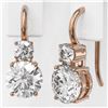 Image 3 : 1.8 ctw Diamond Designer Earrings 18K Rose Gold