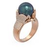 Image 1 : 1.55 ctw Diamond & Pearl Ring 18K Rose Gold