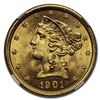 Image 2 : 1901 $5 Liberty Gold Half Eagle MS-65 NGC