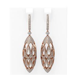 5.63 ctw Diamond Earrings 18K Rose Gold