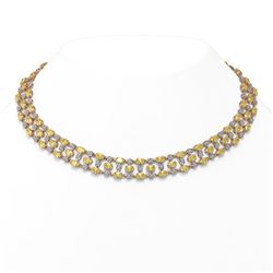 30.83 ctw Fancy Citrine & Diamond Necklace 10K Rose Gold