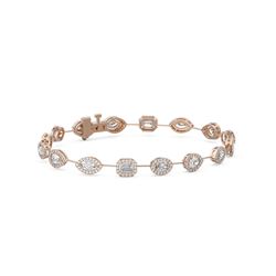 6.31 ctw Mix Cut Diamonds Designer Bracelet 18K Rose Gold
