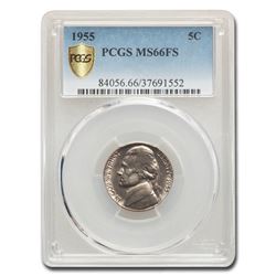 1955 Jefferson Nickel MS-66 PCGS (FS)