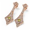 Image 3 : 3.4 ctw Fancy Yellow Diamond Earrings 18K Rose Gold