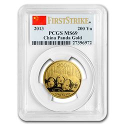 2013 China 1/2 oz Gold Panda MS-69 PCGS (FS)