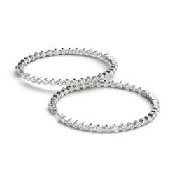 1.75 ctw Diamond VS/SI 27 MM Hoop Earrings 14k White Gold