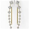 Image 2 : 1.68 ctw Princess Cut Diamond Designer Earrings 18K Yellow Gold