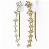 Image 3 : 1.68 ctw Princess Cut Diamond Designer Earrings 18K Yellow Gold